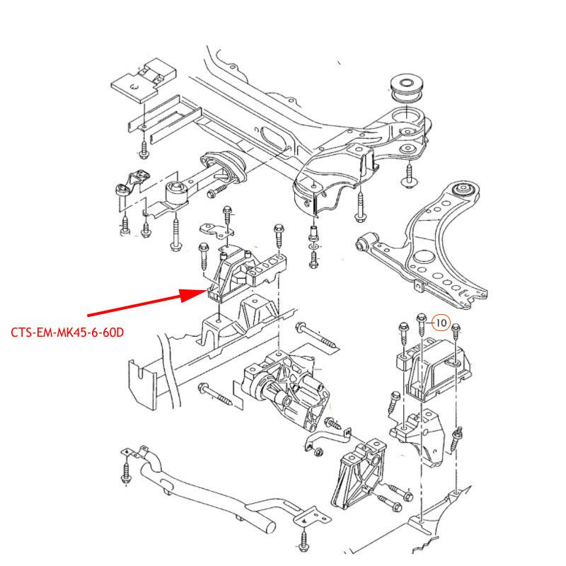 CTS Turbo Engine Mount for MK4/MK5 6-Cylinder Platforms CTS Turbo CTS-EM-MK45-6-60D