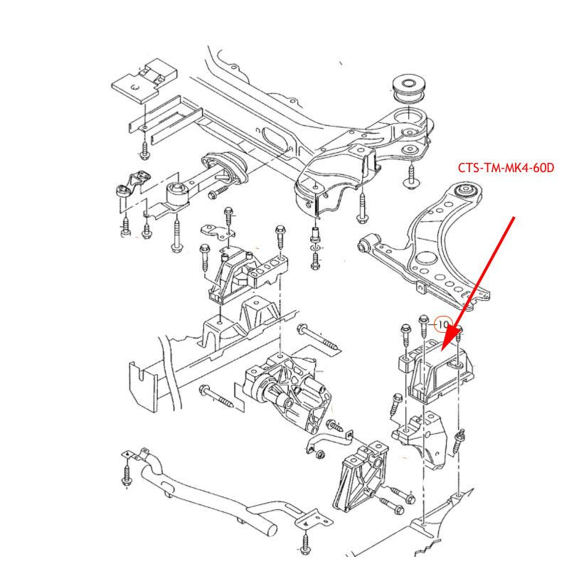 Supporto Motore CTS Turbo per Golf 4 GTI/R32, Audi S3 8L/TT 8N