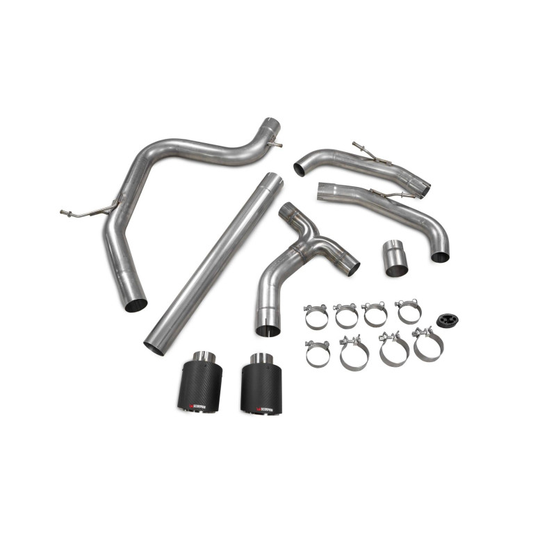 Cat-back Predator senza silenziatore centrale Scorpion per Volkswagen Golf MK8 GTi Clubsport
