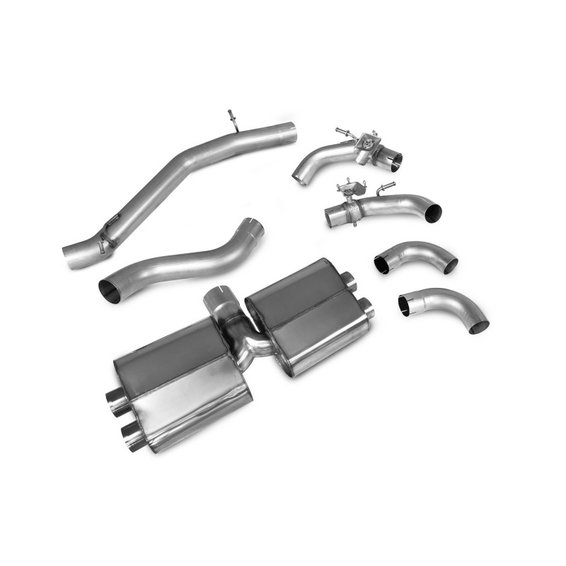 Escape cat-back con silenciador intermedio (con válvulas) Scorpion para Audi S3 8Y Sportback