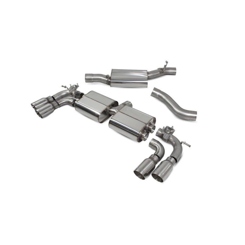 Cat-back con silenziatore centrale (valvolato) Scorpion per Volkswagen Golf R MK8 (DPF)