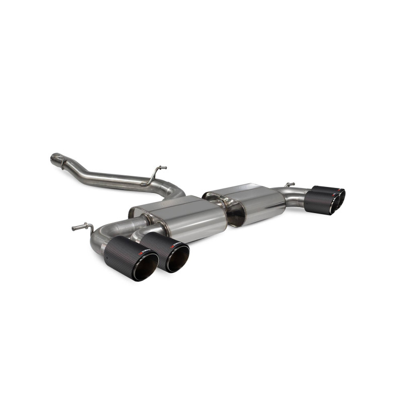 Cat-Back-Anlage ohne Mittelschalldämpfer (ohne Abgasklappen) Scorpion für Audi S3 3-türig/Sportback 8V