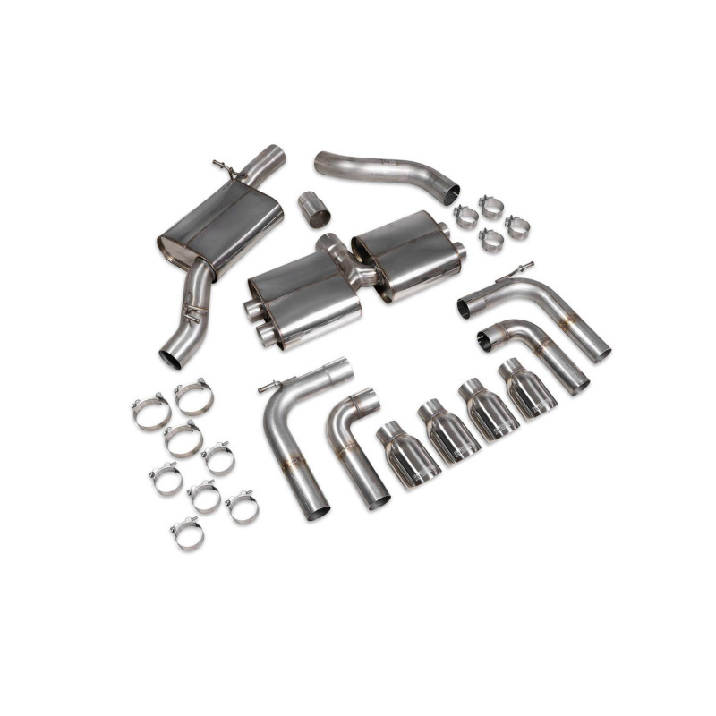Cat-back senza silenziatore centrale (senza valvole) Scorpion per Audi S3 Saloon 8V