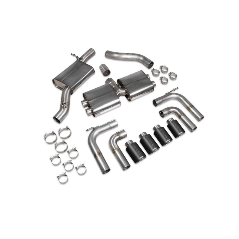 Cat-back sin silenciador intermedio (sin válvulas) Scorpion para Audi S3 Saloon 8V