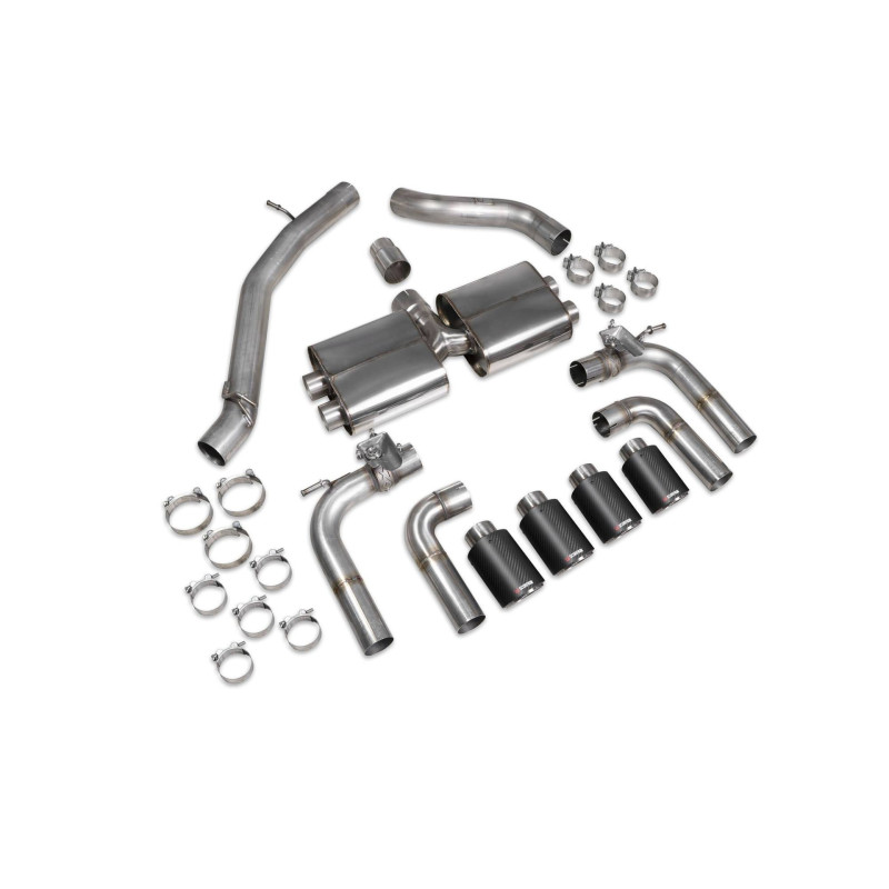 Scarico cat-back senza silenziatore centrale (con valvole) Scorpion per Audi S3 Saloon 8V