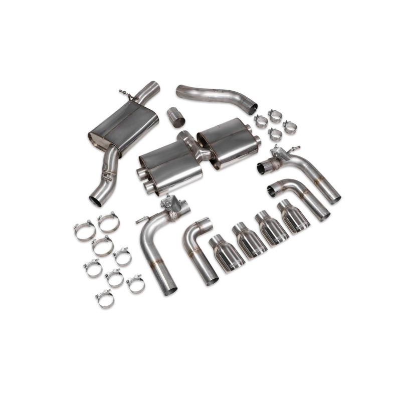 Escape cat-back sin intermedio (valvulado) Scorpion para Audi S3 Saloon 8V