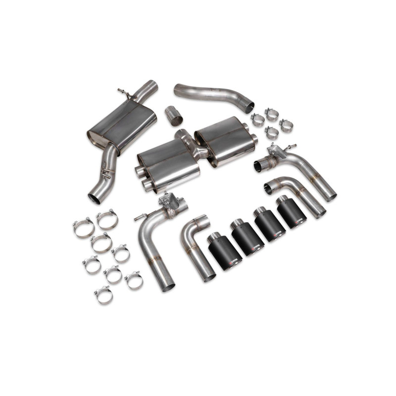 Cat-back exhaust without resonator (valved) Scorpion for Audi S3 Saloon 8V