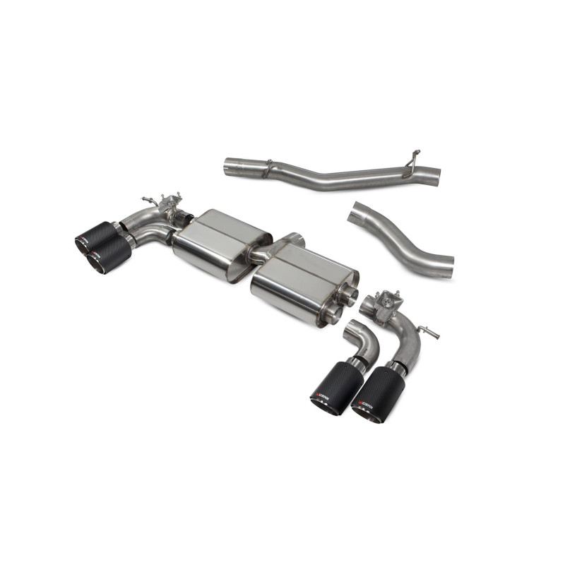 Cat-Back-Anlage ohne Mittelschalldämpfer (mit Klappen) Scorpion für Volkswagen Golf R MK8 (DPF)