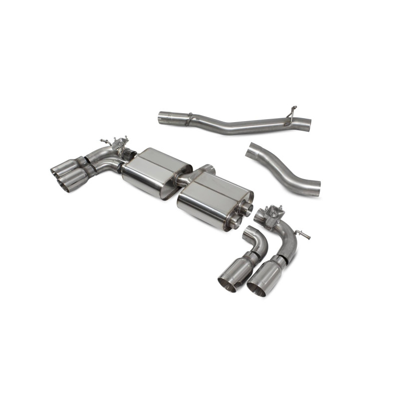 Scarico cat-back senza centrale (valvolato) Scorpion per Volkswagen Golf R MK8 (DPF)