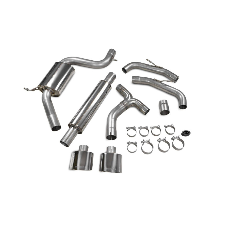 Scarico cat-back senza silenziatore centrale Scorpion per Volkswagen Golf MK8 GTi Clubsport