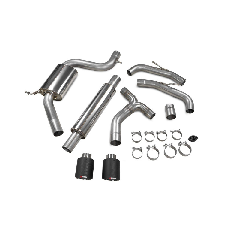 Scarico cat-back senza silenziatore centrale Scorpion per Volkswagen Golf MK8 GTi Clubsport