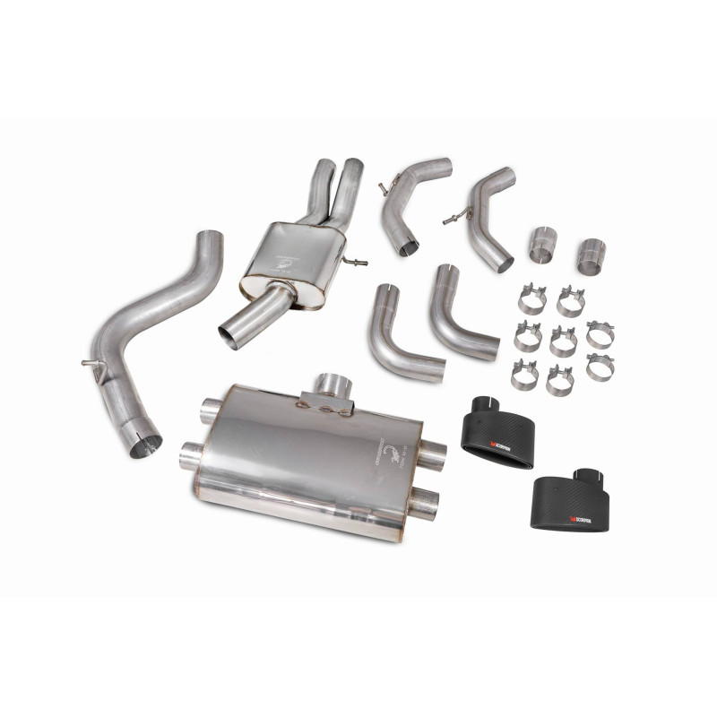 Scarico cat-back senza silenziatore centrale senza valvole Scorpion per Audi TTRS MK3 Coupe