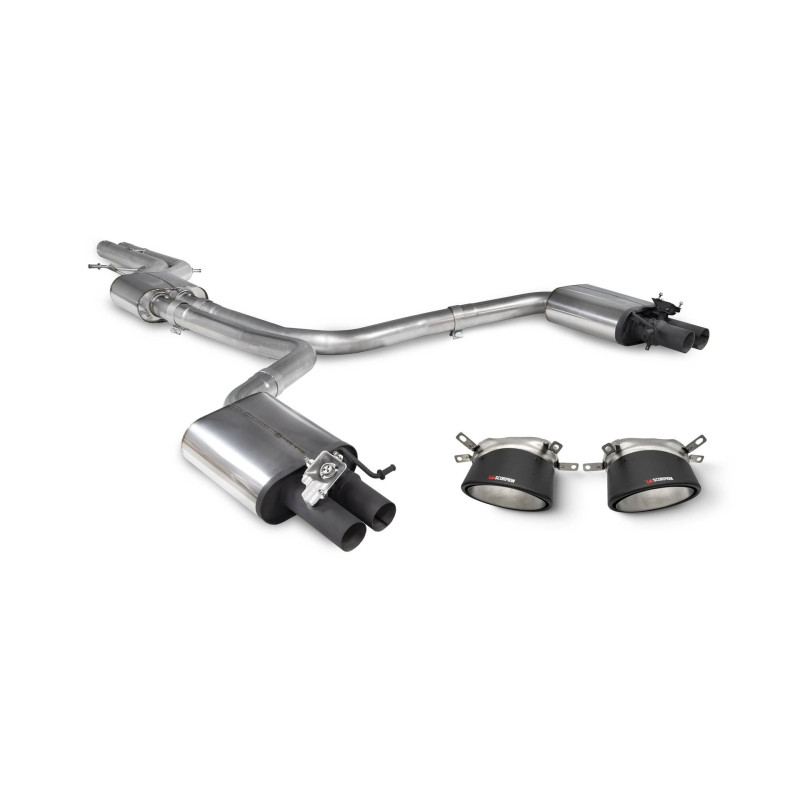 Scarico cat-back senza silenziatore centrale e terminali Scorpion per Audi RS6 Avant C7