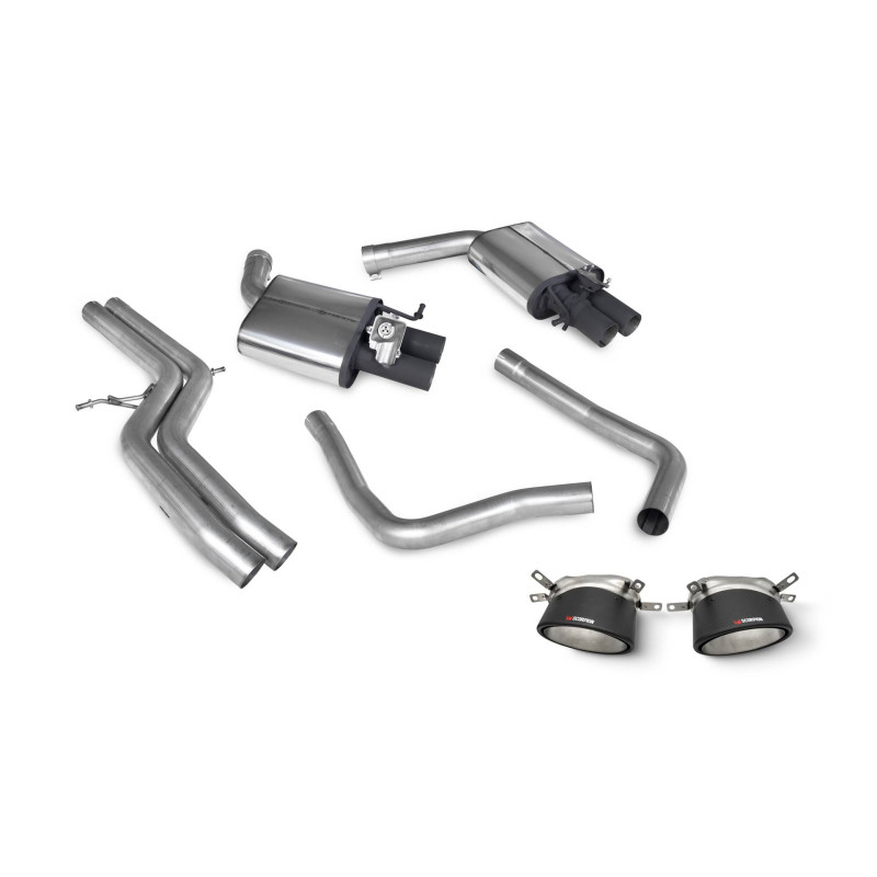 Cat-Back-Anlage ohne Mittelschalldämpfer & Endrohre Scorpion für Audi RS7 C7