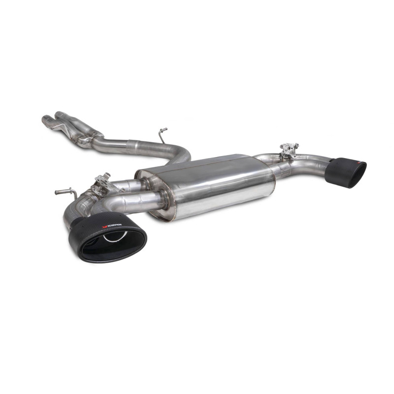 Cat-Back-Anlage ohne Mittelschalldämpfer (mit Abgasklappen) Scorpion für Audi TTRS MK3 Coupe (mit DPF)
