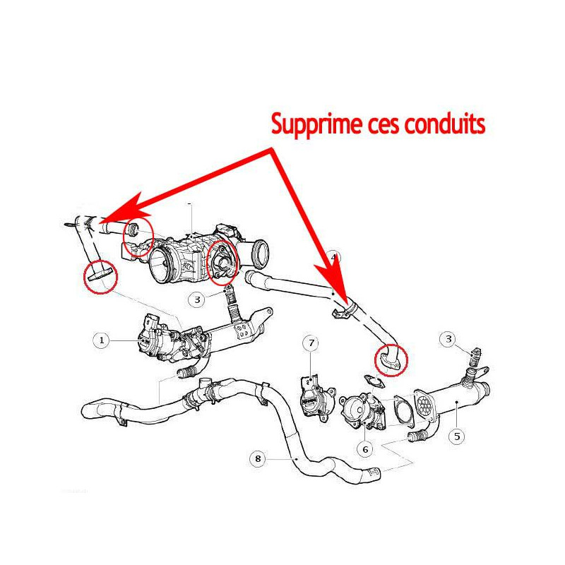 Kit de suppression vanne EGR Forge 2.7 HDI, 2.7D ou Land rover TDV6 FMEGRTDV6