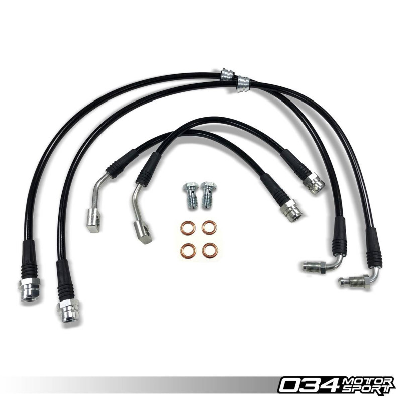 Kit flexibles de frein tressées en acier inoxydable, 8S/8V.5 Audi TT RS & RS3