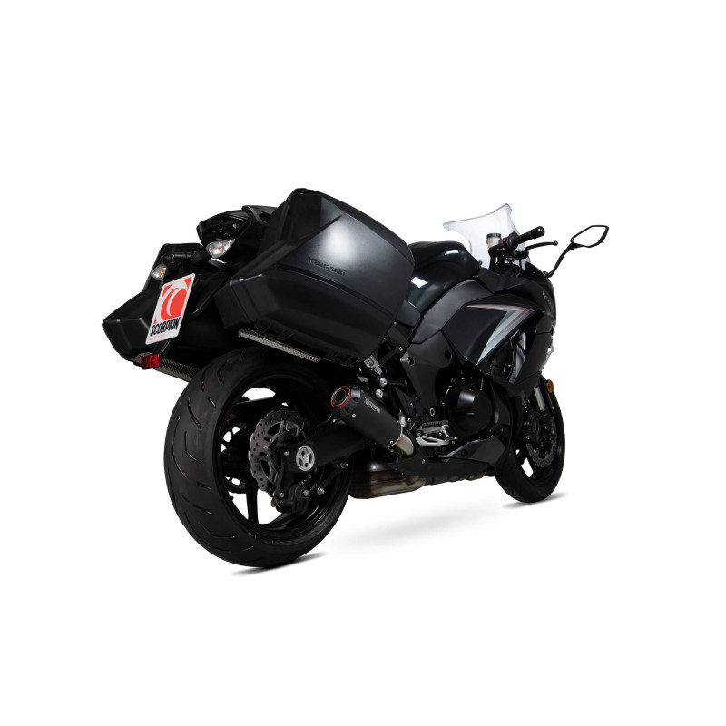 Red Power Muffler, Pair. Scorpion Kawasaki Z1000 SX 2014 - 2016
