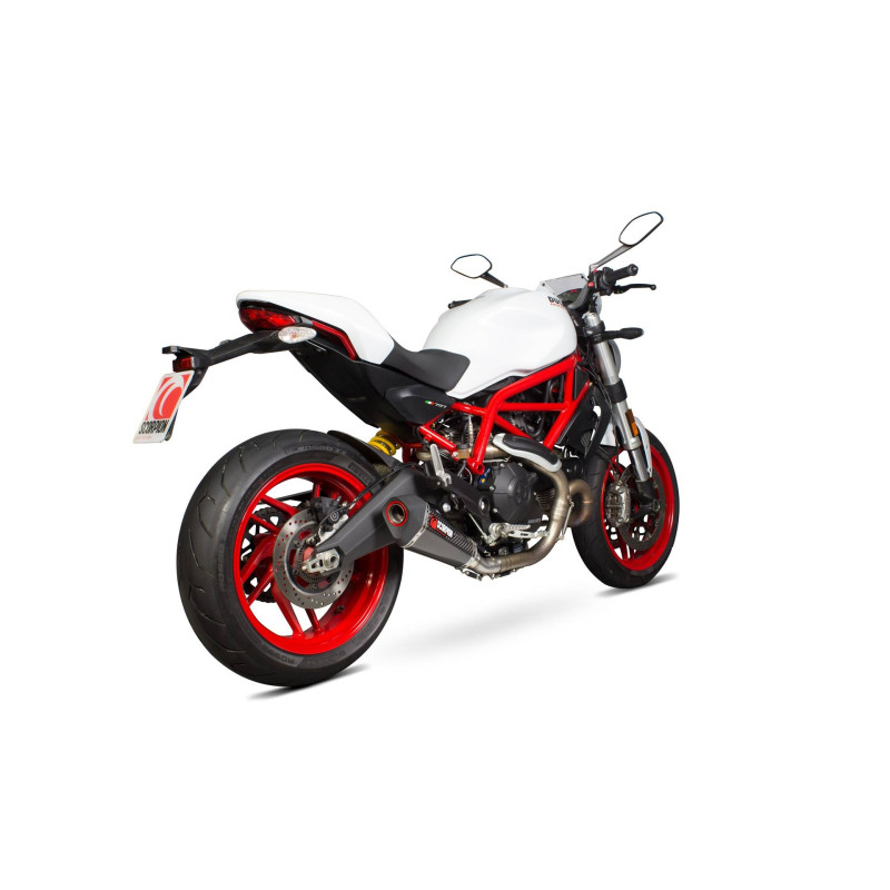 Serket Taper Muffler. Catalyst Delete Scorpion for Ducati Monster 797 / 797 + 2017 - 2020