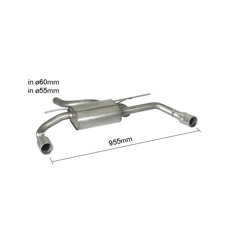 Silencieux arrière Ragazzon pour BMW Série 3 (F30) Berline (11/2011 - Aujourd'hui) 50.0462.04