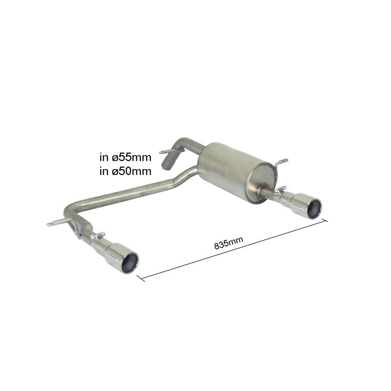 Silencieux arrière Ragazzon pour PEUGEOT 208 (03/2012 - Aujourd'hui) 50.0453.05