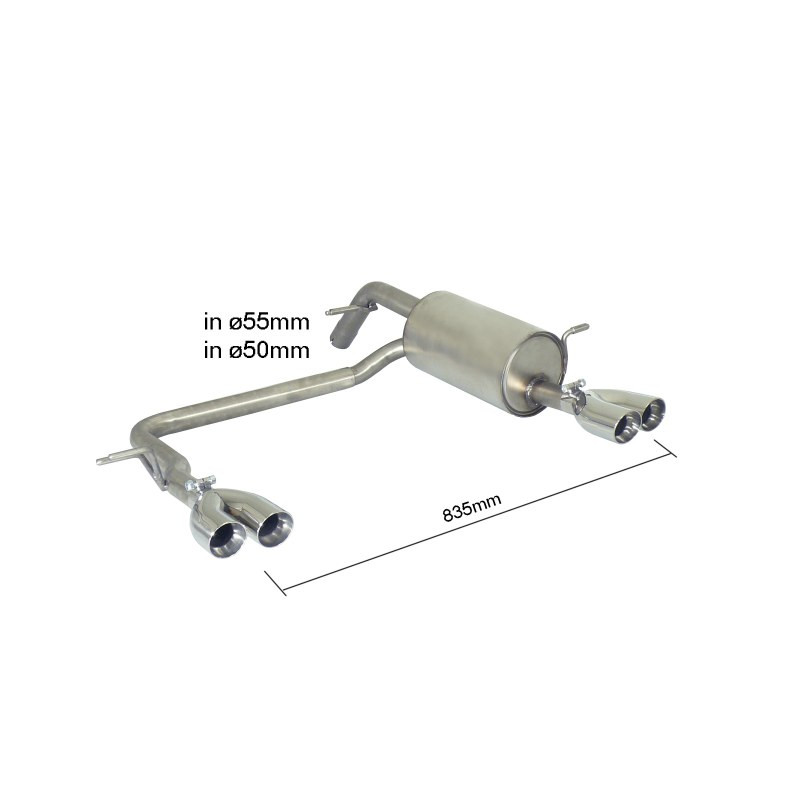 Silencieux arrière Ragazzon pour PEUGEOT 208 (03/2012 - Aujourd'hui) 50.0453.56