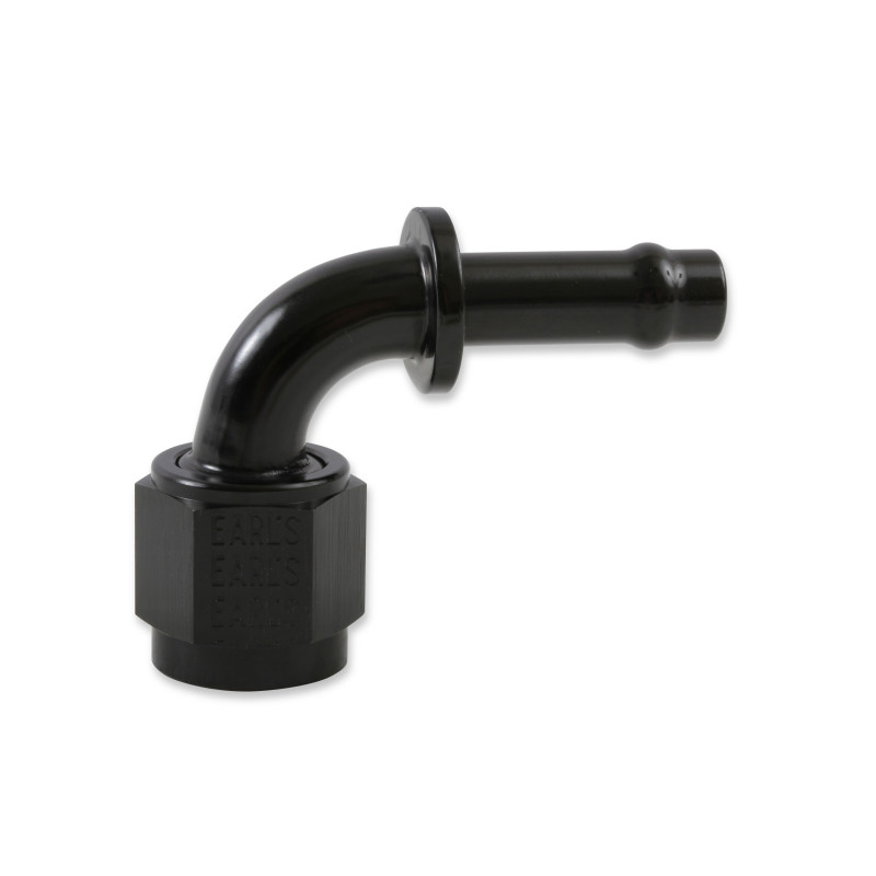 6AN Fitting 90 Deg Simple Barb, Blk