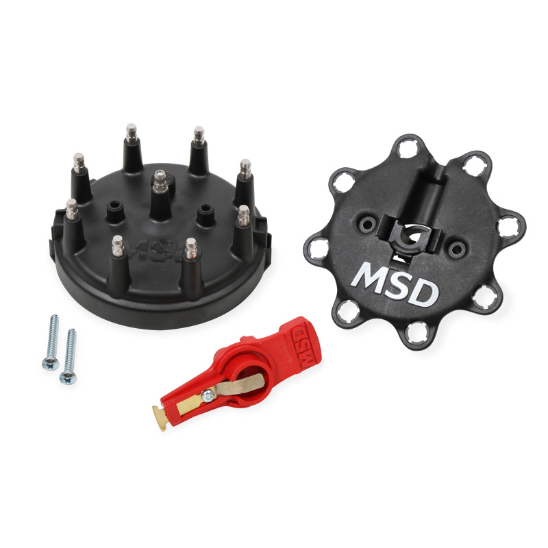 Black Dist. Cap/Rtr Kit, MSD/Ford V8 TFI