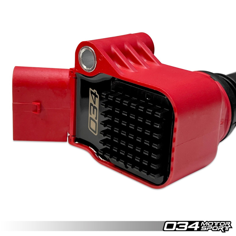 Set di 6 bobine di accensione ad alta potenza rosse 034Motorsport per motori EA8XX (tipo MQB)
