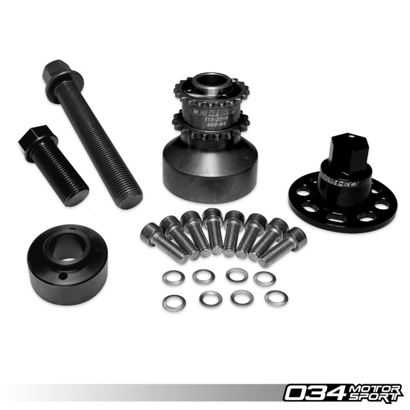 Cubo de cigüeñal monobloque 034Motorsport con placa de retención de tornillo para BMW S55