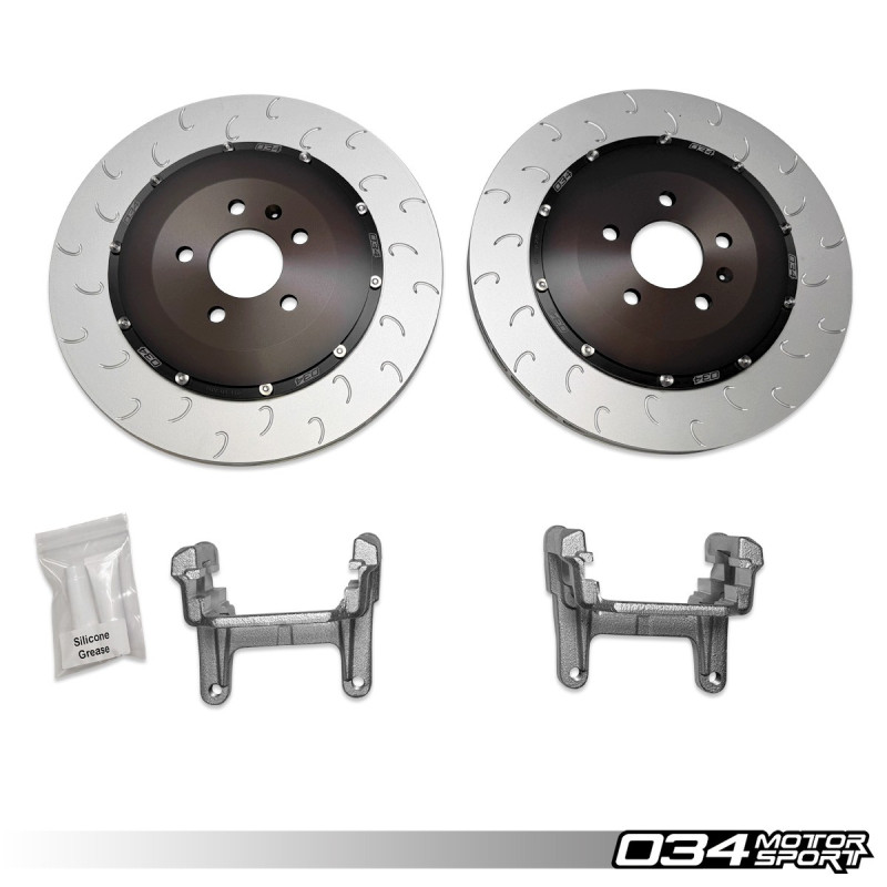 Kit disques arrière flottants 2 pièces 034Motorsport 370x22 pour Audi A4/S4/A5/S5 B9/B9.5 - cloche noire