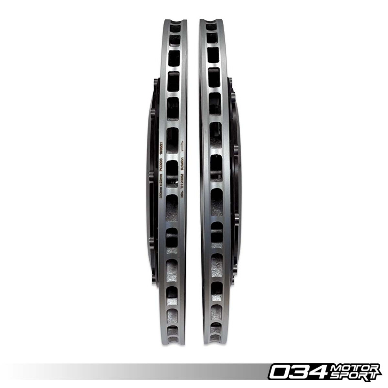 Kit dischi flottanti 2 pezzi, posteriore 034Motorsport 370x22 per Audi A4/S4/A5/S5 B9/B9.5 - cloche noire
