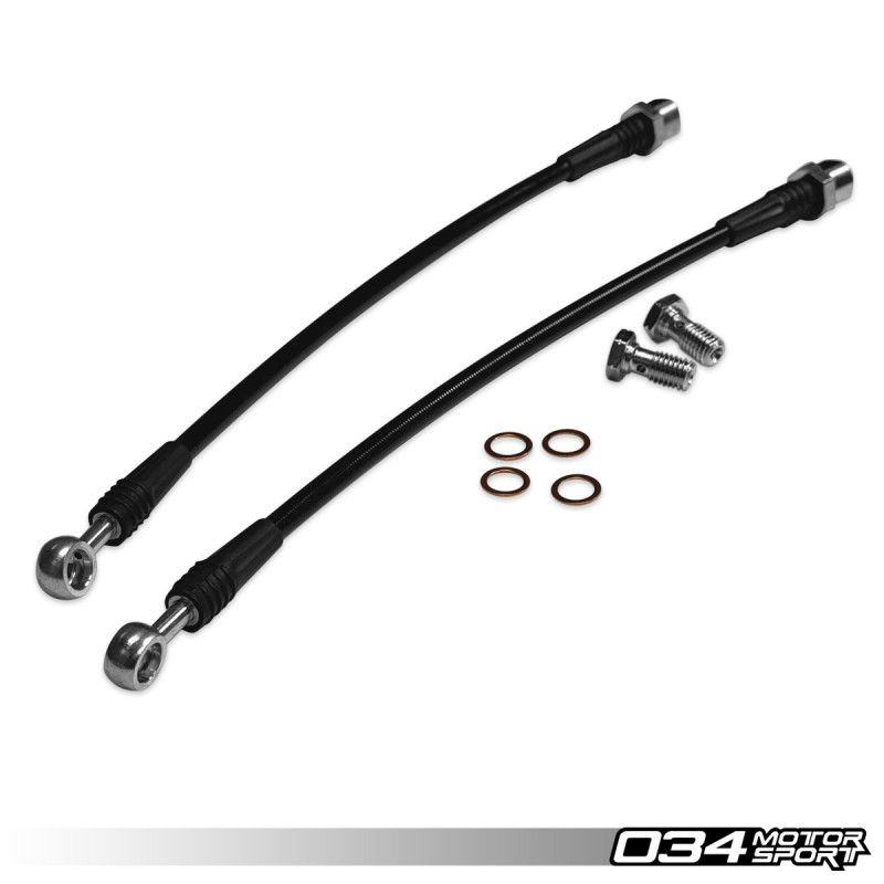 Rear Braided Stainless Brake Line Kit 034Motorsport for Audi A4/S4, A5/S5/RS5, Q5/SQ5 B9/B9.5