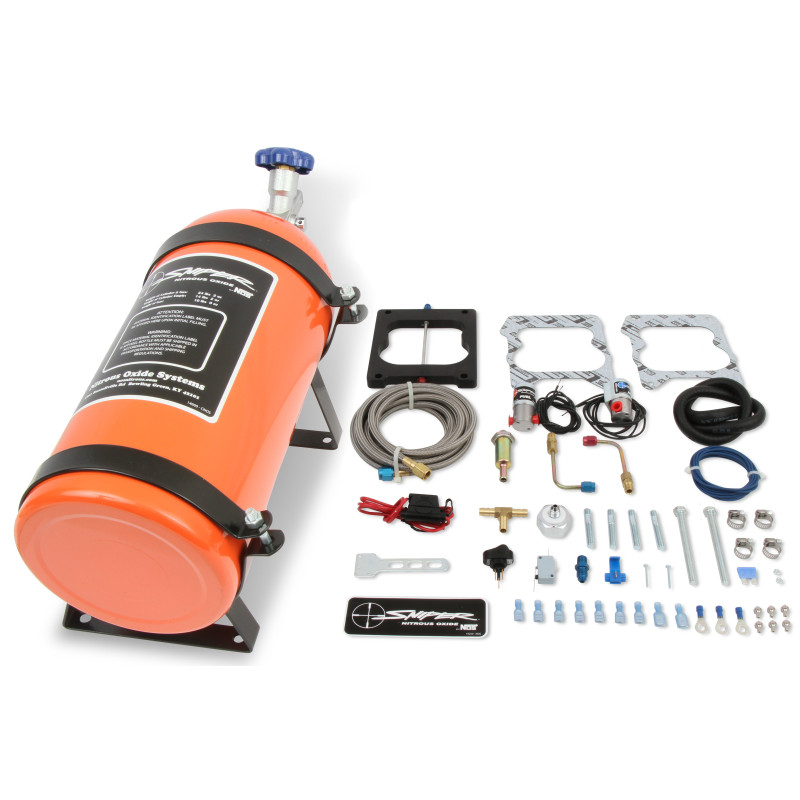 Kit nitro humide à plaque Sniper Quadrajet 100-150 ch - bouteille 10 lb orange