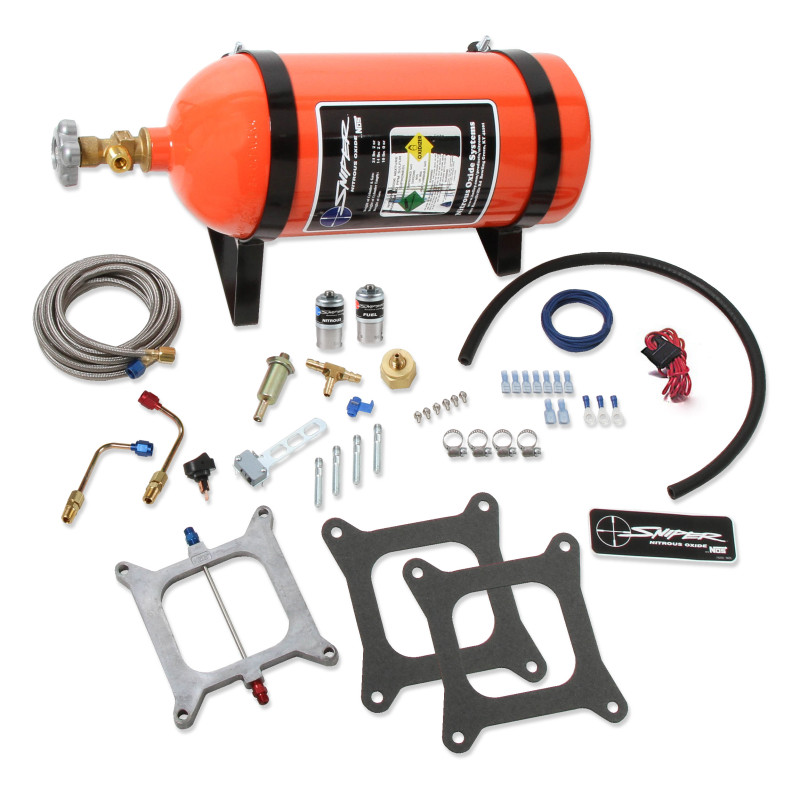 Sniper Wet Nitrous Plate Kit Holley 4150 / Carter 100-150 HP - Orange 10 lb Bottle