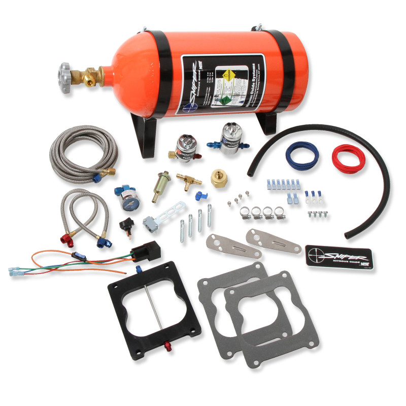 Kit nitro humide à plaque Sniper Quadrajet (spread bore) 150-250 ch - bouteille 10 lb orange