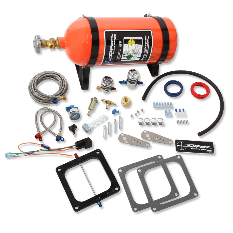 Sniper Wet Nitrous Plate Kit Holley Dominator 4500 150-250 HP - Orange 10 lb Bottle