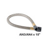 Durite tressée inox -4AN vers -3AN - longueur 18 po (46 cm) - raccords noirs