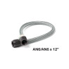 Edelstahl-Geflechtschlauch -6AN - Länge 1 ft (30 cm) - schwarze Anschlüsse