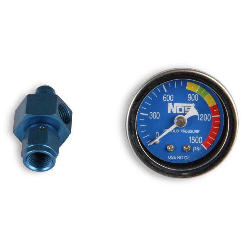 Manomètre nitro 1-1/2 po bleu avec adaptateur -4AN