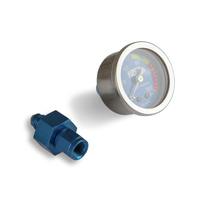 Manomètre nitro 1-1/2 po bleu avec adaptateur -4AN