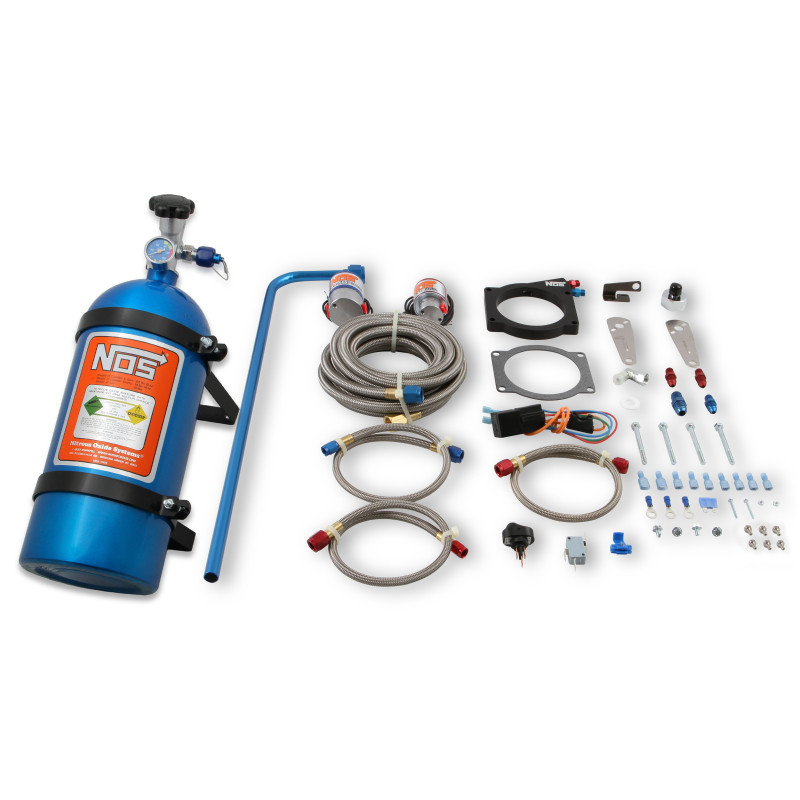 Kit nitro humide à plaque GM LS2 boîtier papillon 4 vis 90/92 mm 1997-2012 - bleu, jusqu'à 200 ch