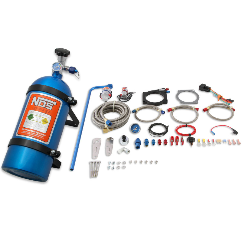 Kit nitro humide à plaque GM LS boîtier papillon drive-by-wire 4 vis 90/92 mm 1997-2012 - bleu, jusqu'à 250 ch