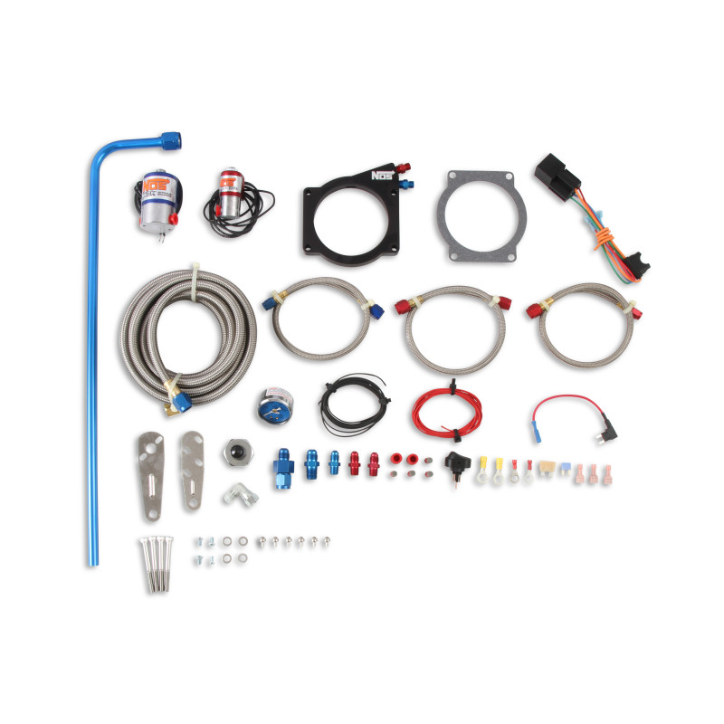 Wet Nitrous Plate Kit GM LS Drive-by-Wire Throttle Body 4-Bolt 90/92 mm 1997-2012 - Blue, up to 250 HP