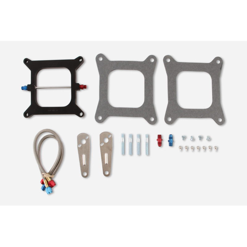 Placa de inyección Big Shot con jets y racores - Holley 4150 brida cuadrada, V8