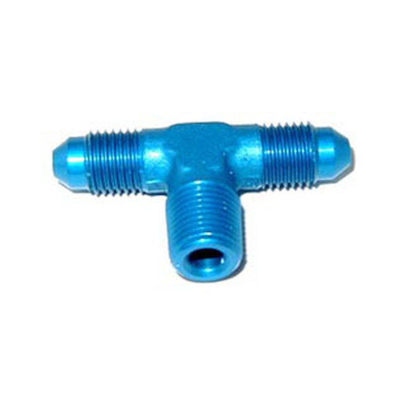 Raccord en T Flare vers filétage 3AN - 3AN - 1/8 NPT - bleu