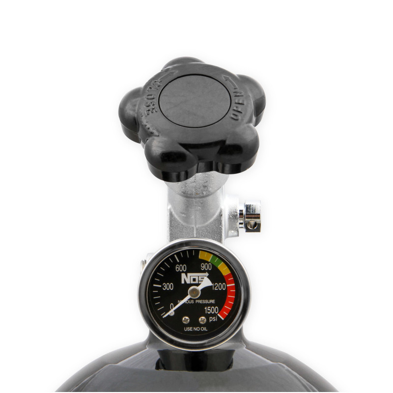Lachgas-Flasche 15 lb - schwarz, Super-Hi-Flo-Ventil mit Manometer