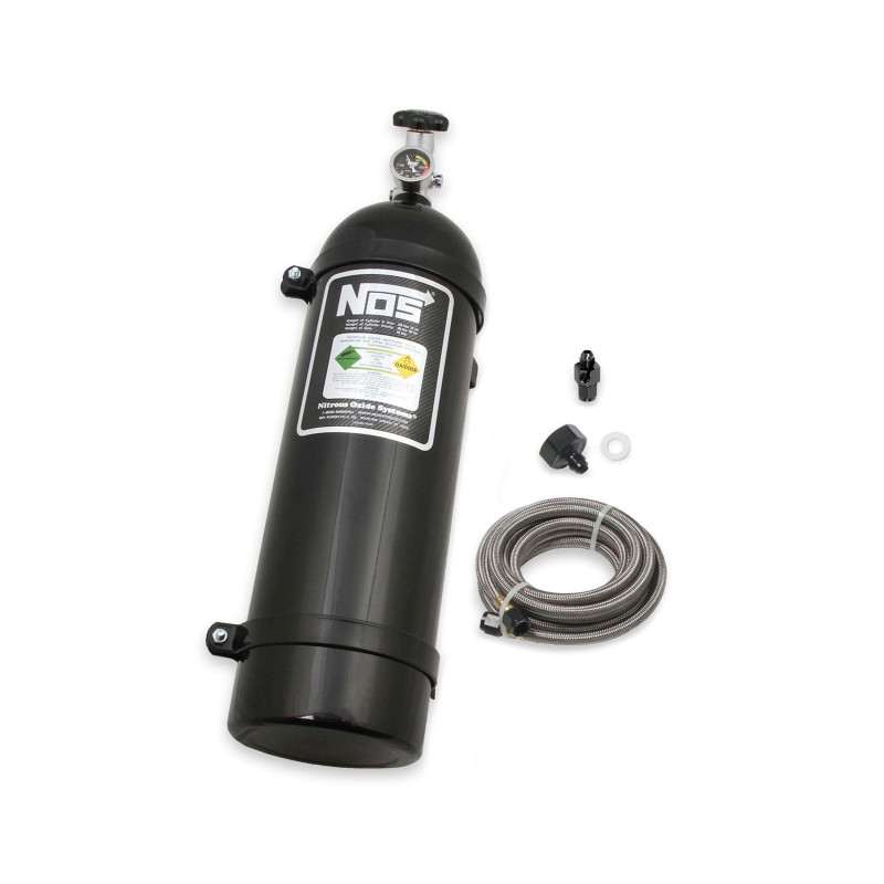 Lachgas-Flaschen-Kit 15 lb - schwarz, Super-Hi-Flo-Ventil mit Manometer und Halterungen