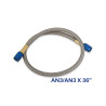 Manguera trenzada de acero inoxidable -3AN - longitud 3 ft (91 cm) - racores azules