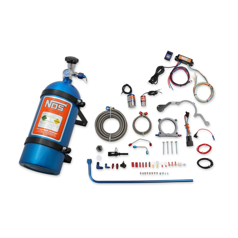 Kit nitro humide à plaque Ford Mustang GT 5.0L Coyote 2018-2021 - bouteille 10 lb bleue, plaque 80 mm